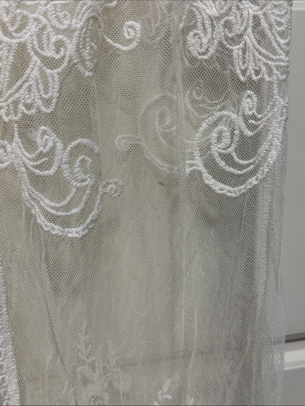 Dex Sheer Lace Embroidered Kimono Open Front Robe - white one size western rodeo - Picture 6 of 8
